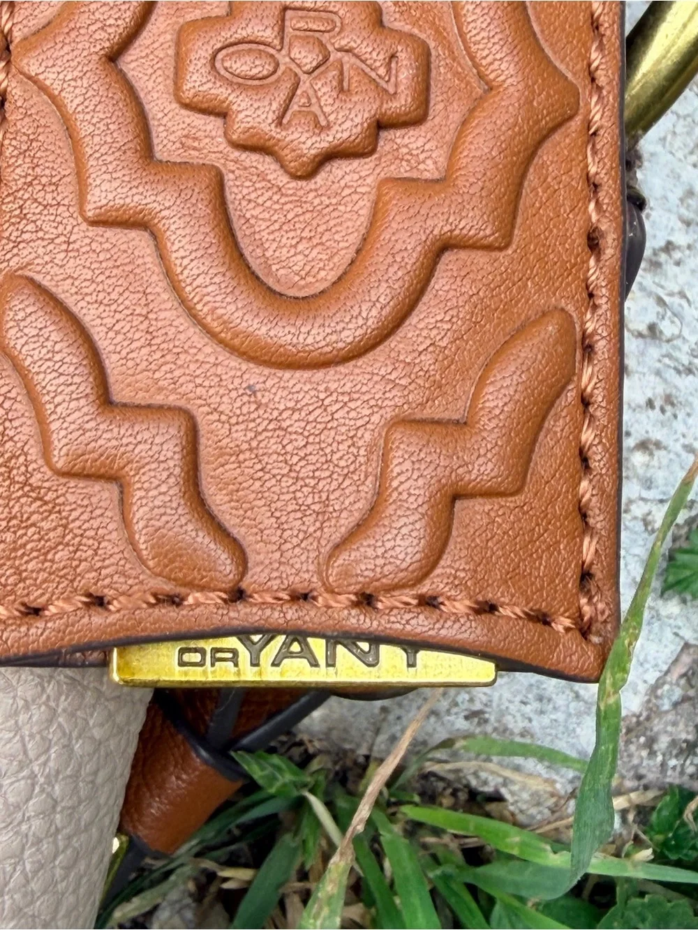 Oryany‎ Colorblock Leather Handbag Designer Neutral Chic Tote Satchel